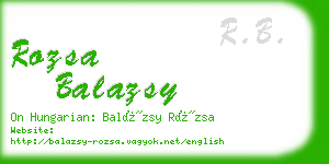 rozsa balazsy business card